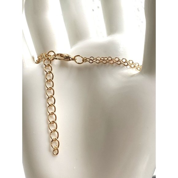 Anklet/Bracelet - Gold Plated Leafs & Gold Ball - Picture 3 of 3